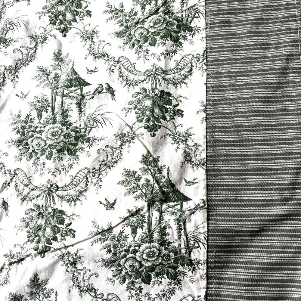 Handmade Tablecloth two sided Merry Christmas & Sage Green Toile colonial theme